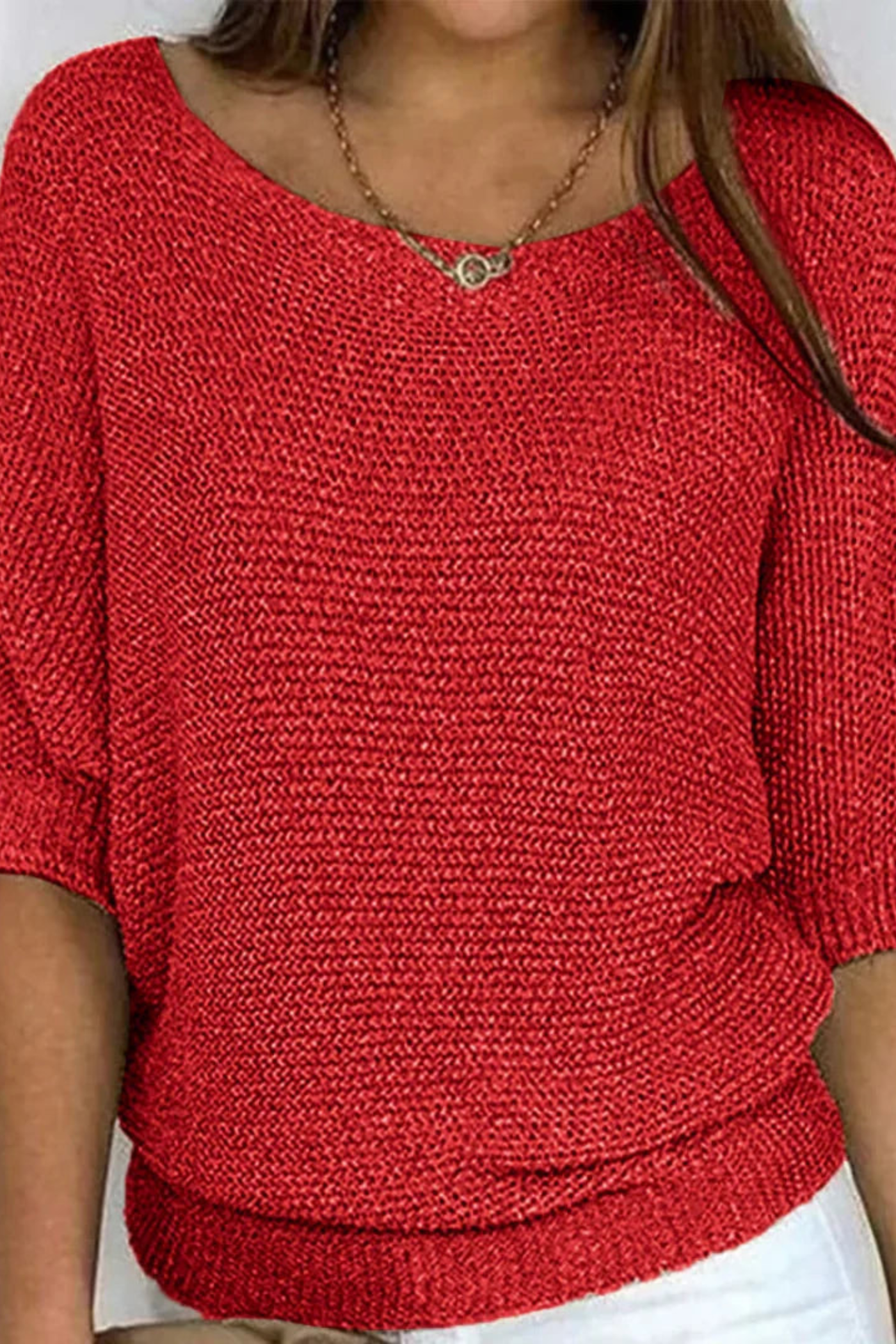 Cable knit sweater with relaxed fit