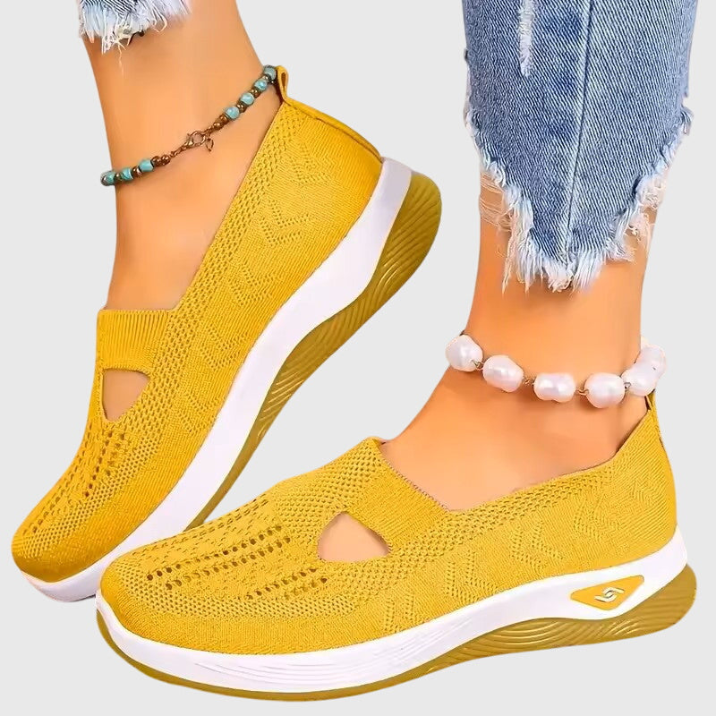Knit slip on shoes in Light Yellow