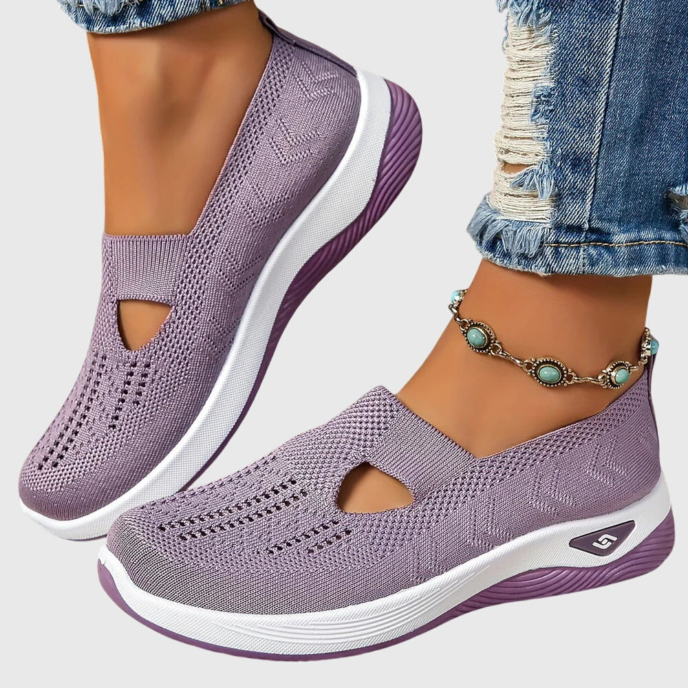 Knit slip on shoes in Lilac
