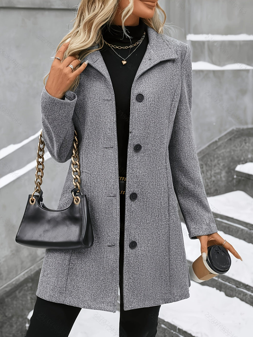 Longline Wool Coat for Women — studio photo, view 1