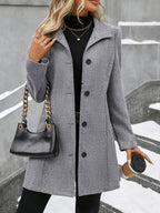 Longline Wool Coat for Women — studio photo, view 1