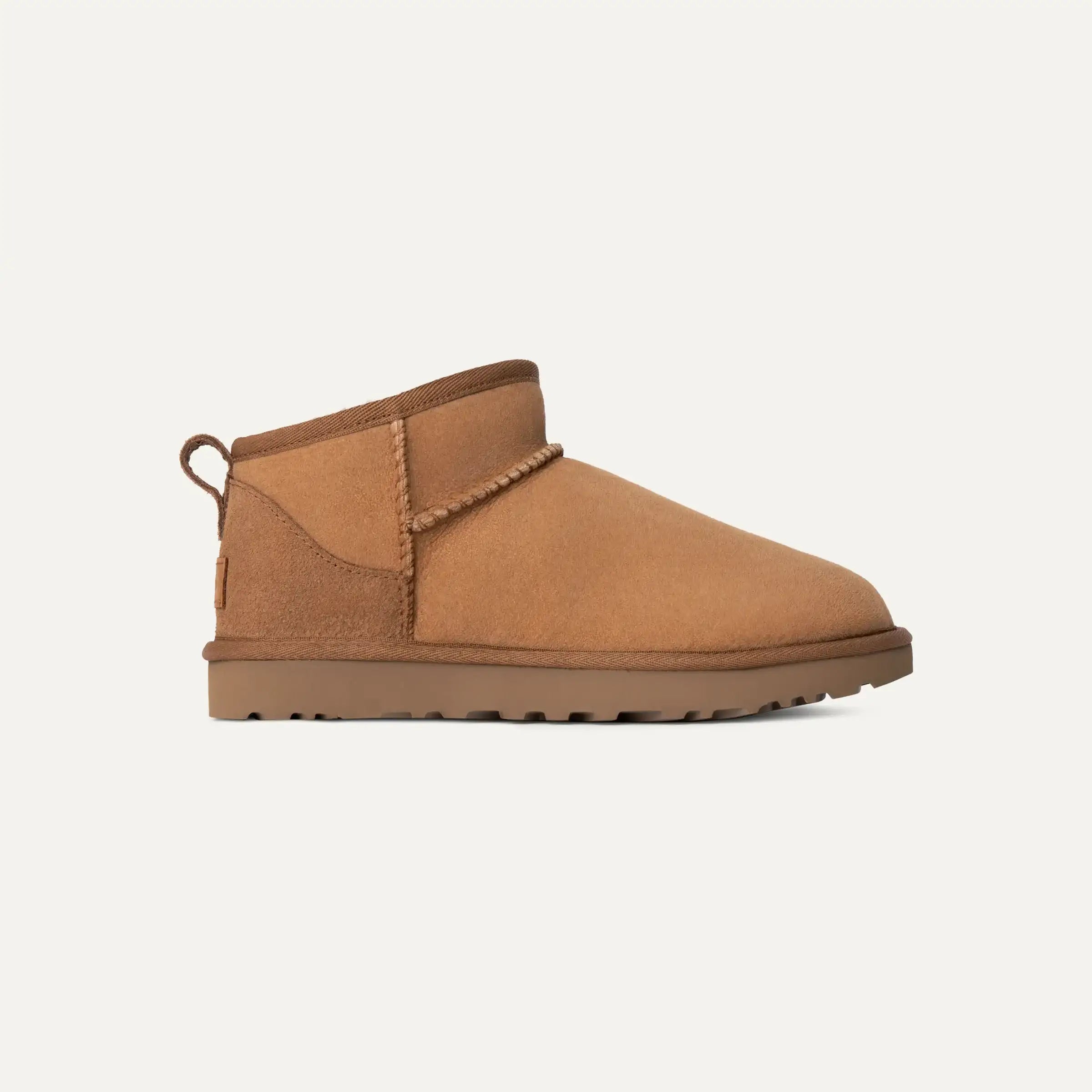 Mini ankle boots for women in chestnut, side view
