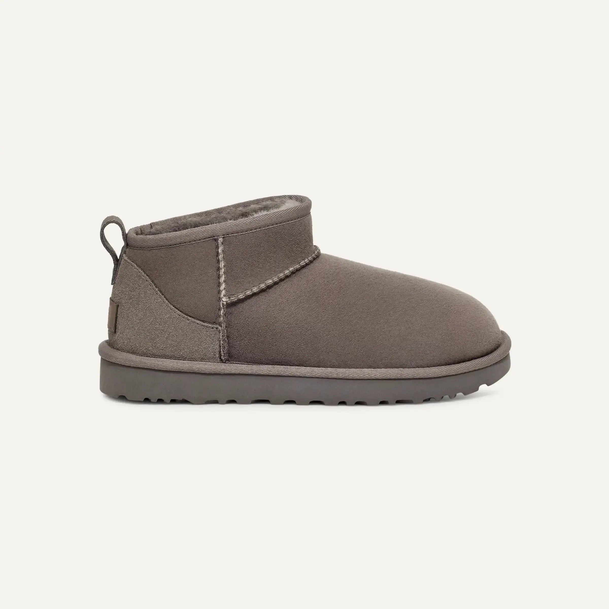 Mini ankle boots for women in grey, side view