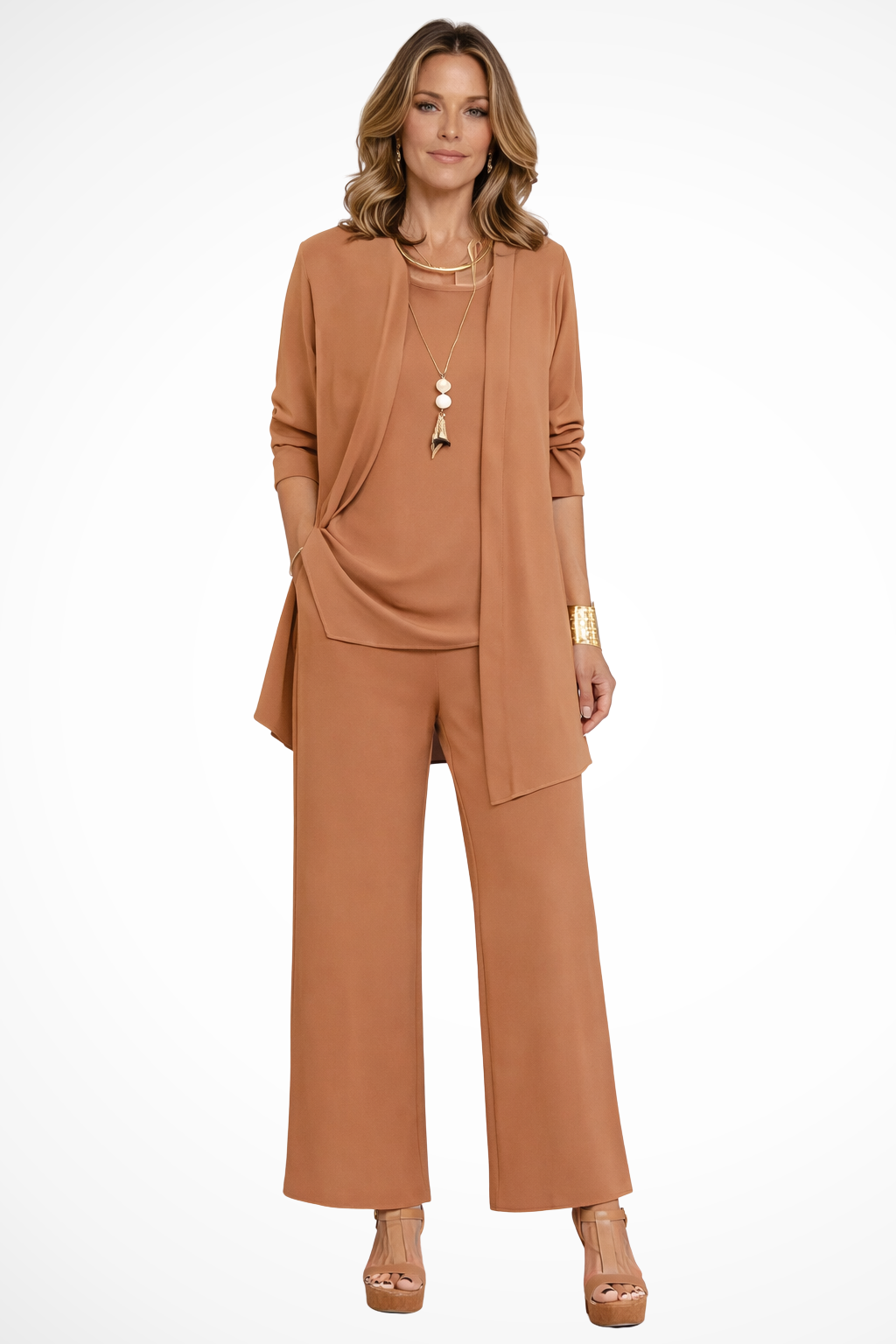 3 Piece Matching Set for Women in Brown