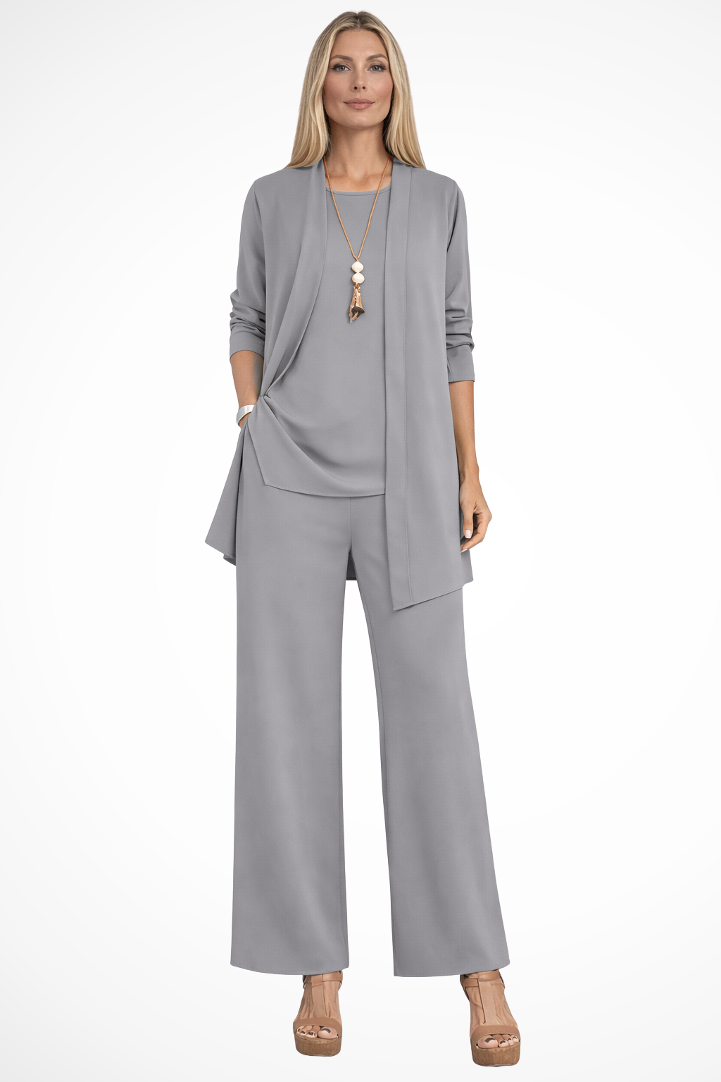 3 Piece Matching Set for Women in Grey
