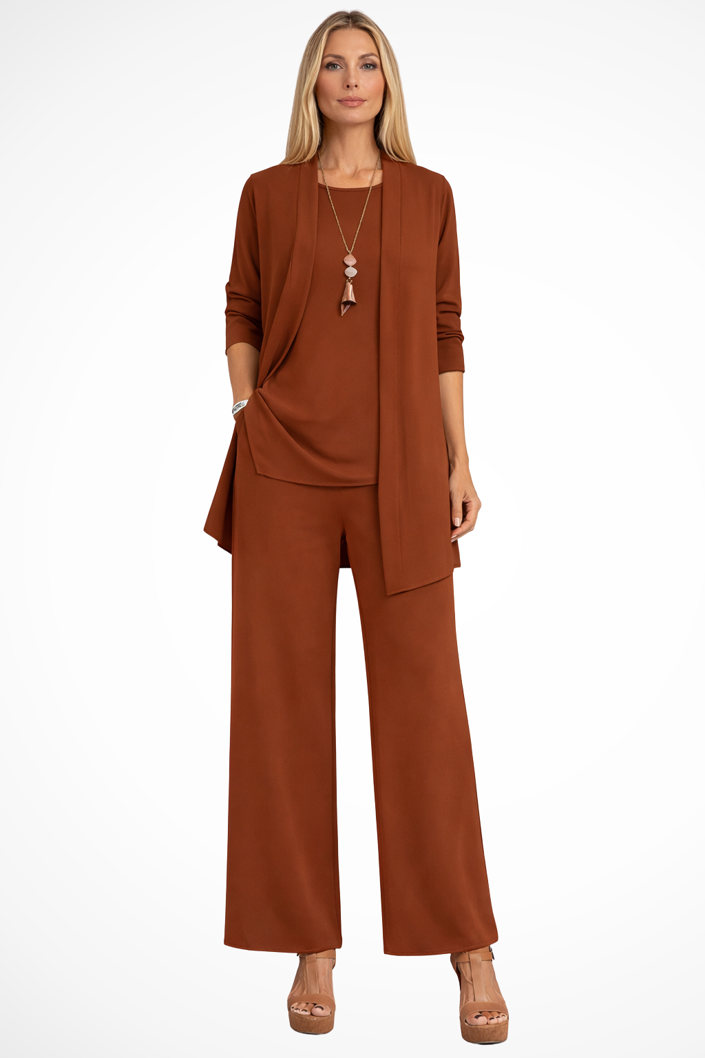 3 Piece Matching Set for Women in Dark Brown