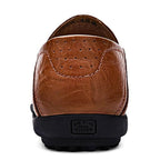 Leather loafers for men, close-up of the cushioned insole