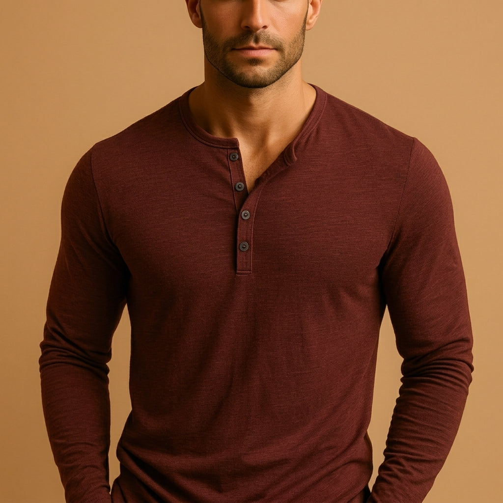 Additional photo of the Men's Long Sleeve Henley (shirts), view 2