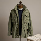 The men's field jacket photographed from a second angle
