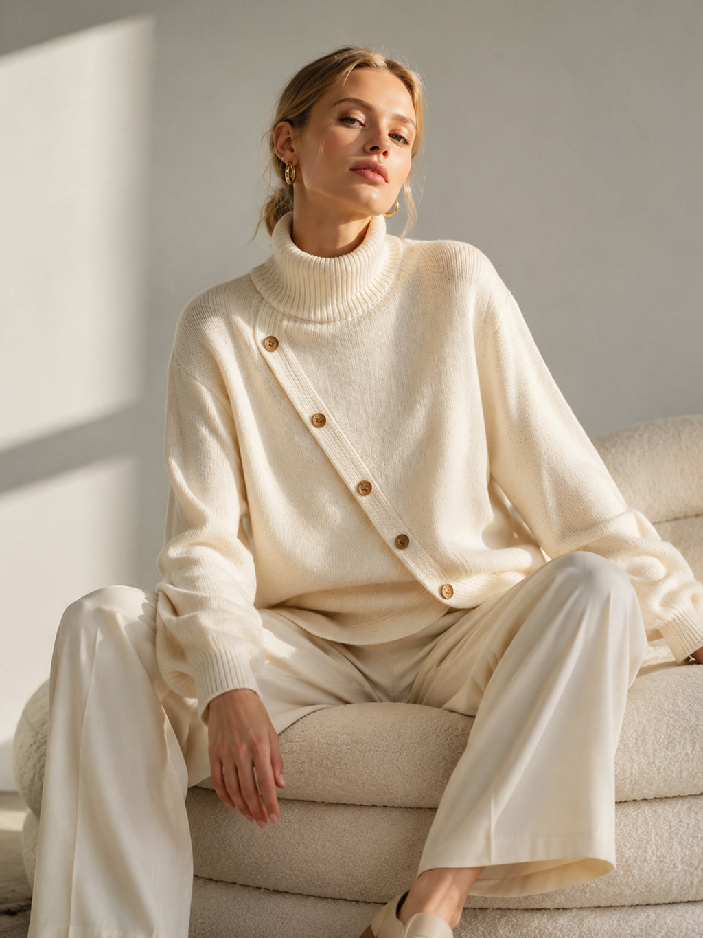 Additional photo of the Oversized Turtleneck Sweater for Women (sweaters), view 2