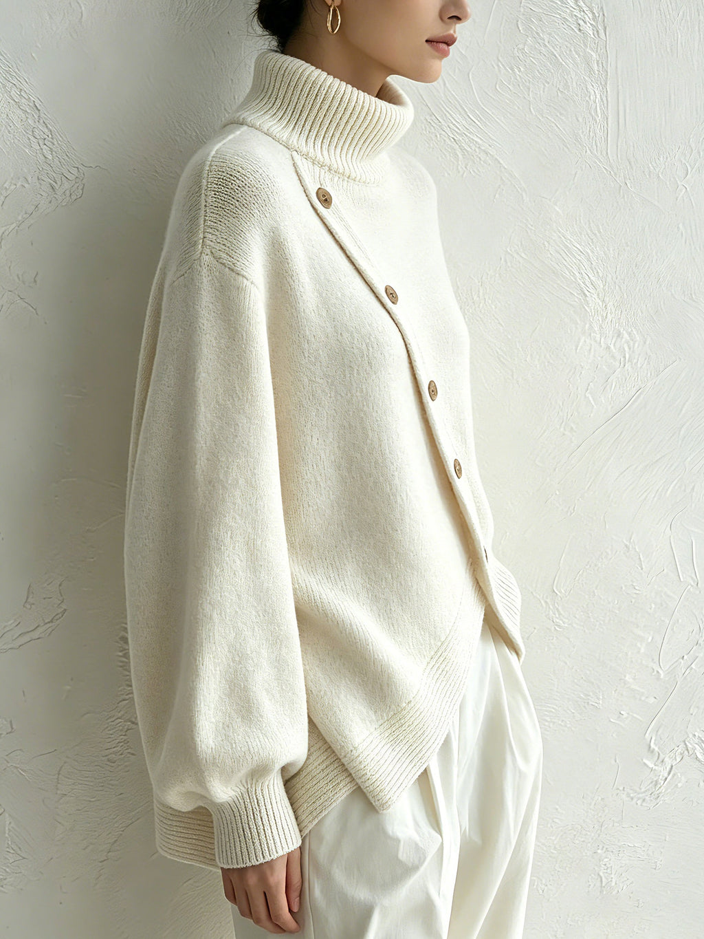 Additional photo of the Oversized Turtleneck Sweater for Women (sweaters), view 3