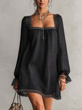 Black Mini Cocktail Dress for Women in Black — studio photo, view 1