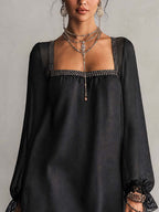 Black Mini Cocktail Dress for Women in Black — studio photo, view 3