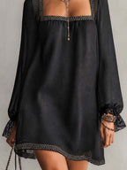 Black Mini Cocktail Dress for Women in Black — studio photo, view 4