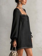 Black Mini Cocktail Dress for Women in Black — studio photo, view 2