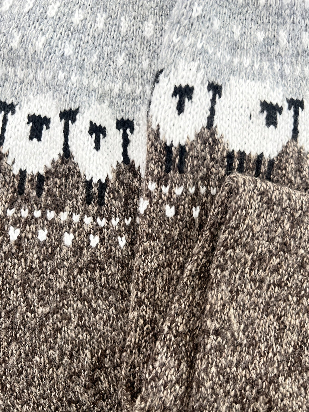 Gray sheep jacquard sweater for women, studio photo 5 of 6