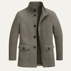 Tailored wool overcoat — front view