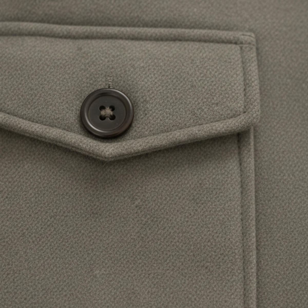 Tailored wool overcoat — close view of the collar