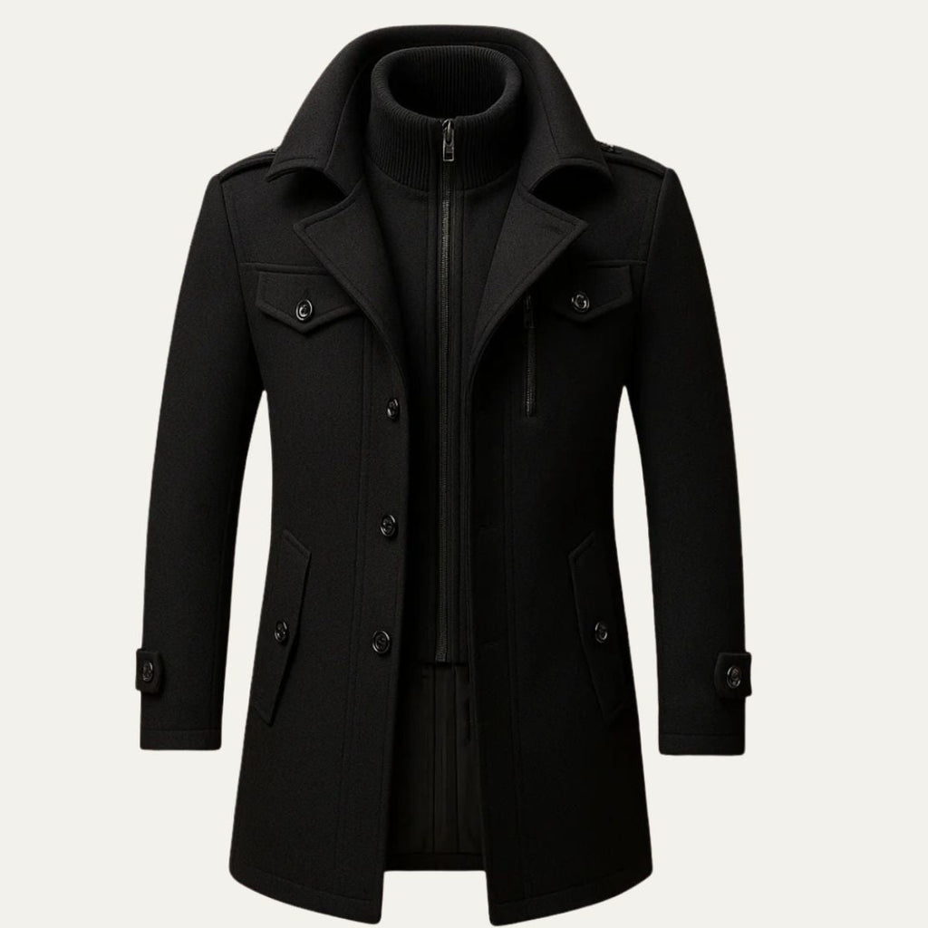 Insulated winter coat — front view