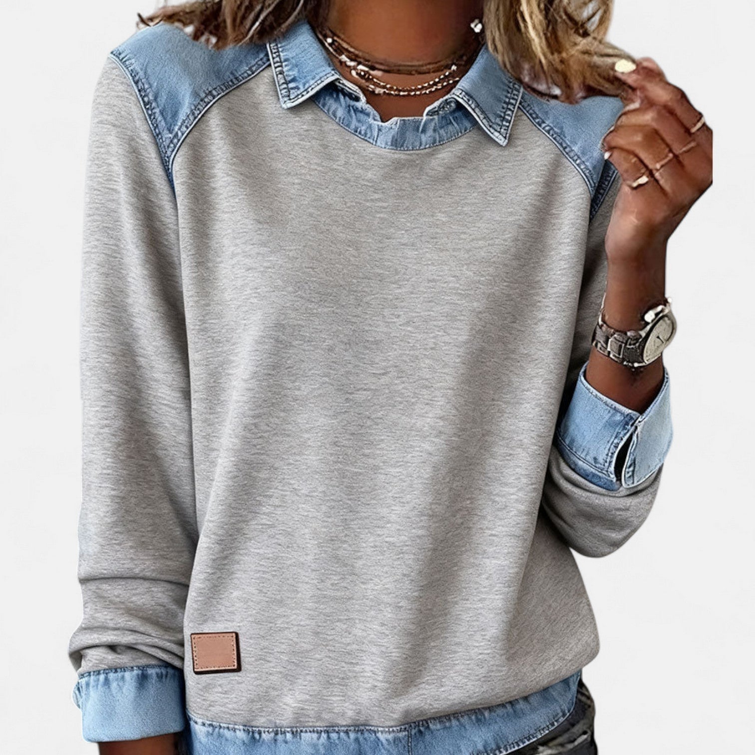 Women's long sleeve top in Gray