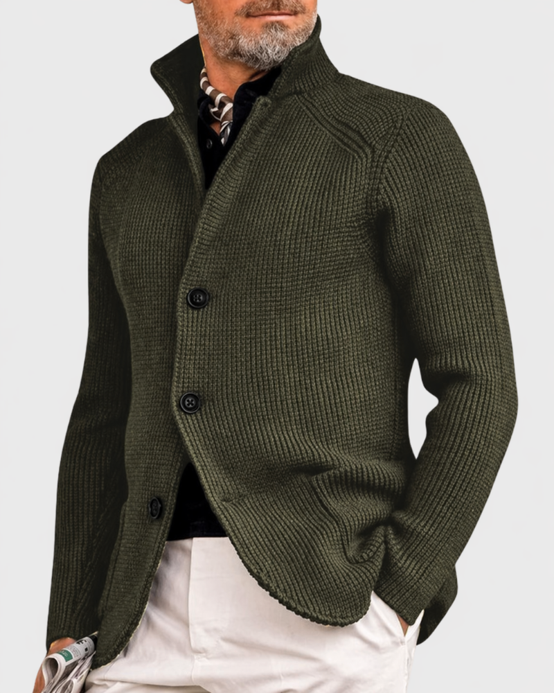 Warm Winter Coat for Men in Olive Green
