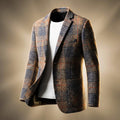 Wool Blend Blazer for Men in Brown