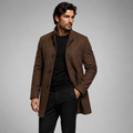 Insulated wool overcoat in Brown