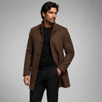 Insulated wool overcoat in Brown