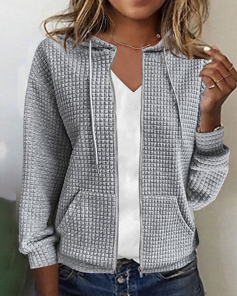Zip Up Hoodie for Women in Gray