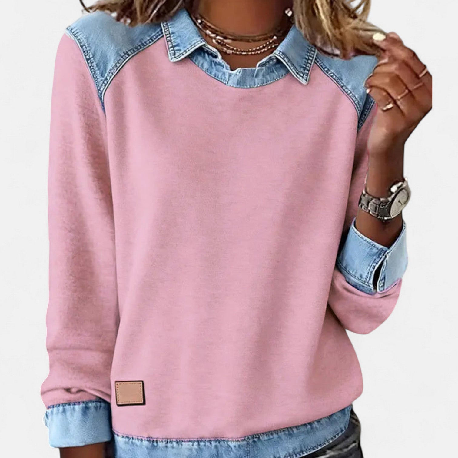 Women's long sleeve top in Pink