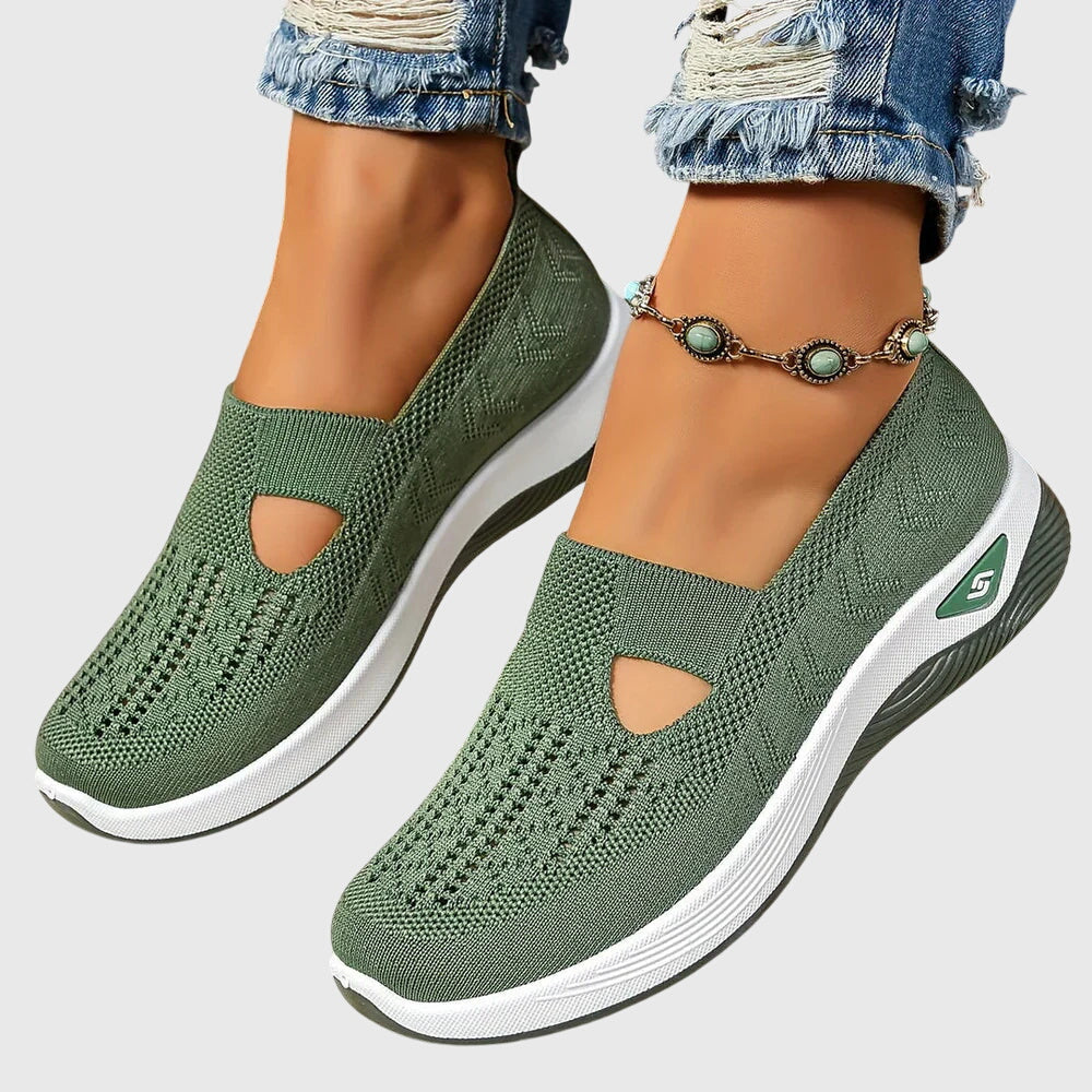 Knit slip on shoes in Green