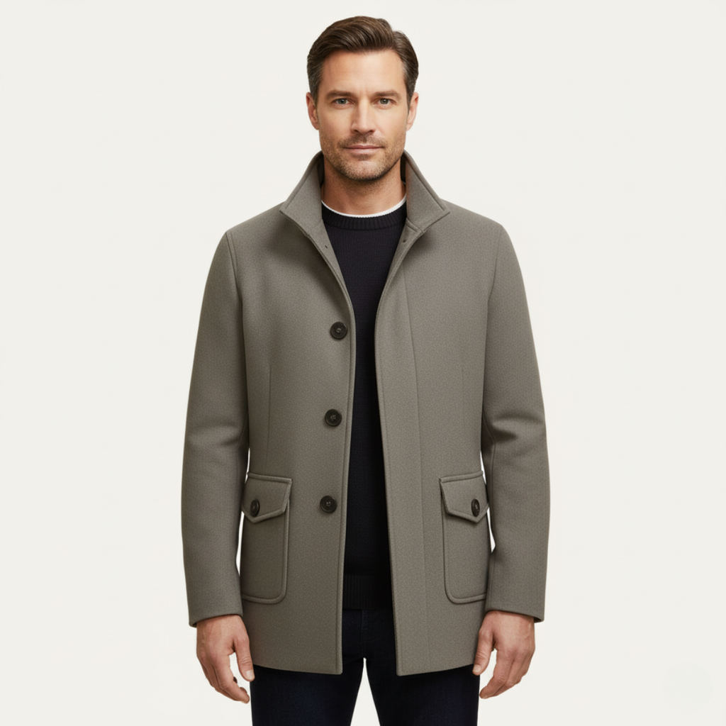 Tailored wool overcoat in Gray