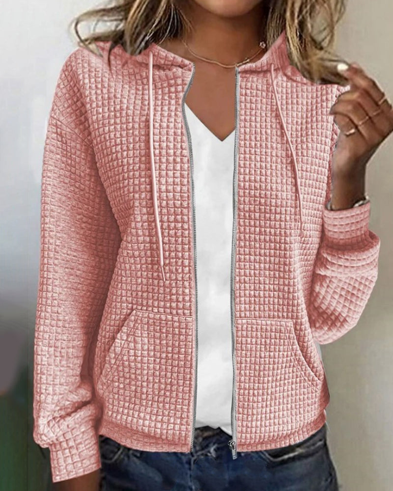 Zip Up Hoodie for Women in Rose