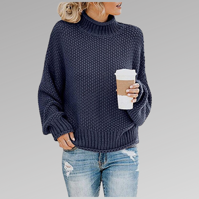 Knit pullover sweater in Blue