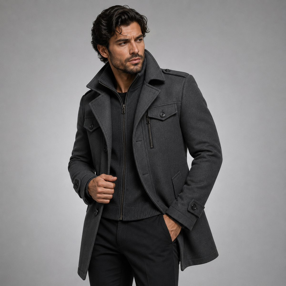Insulated winter coat in Gray
