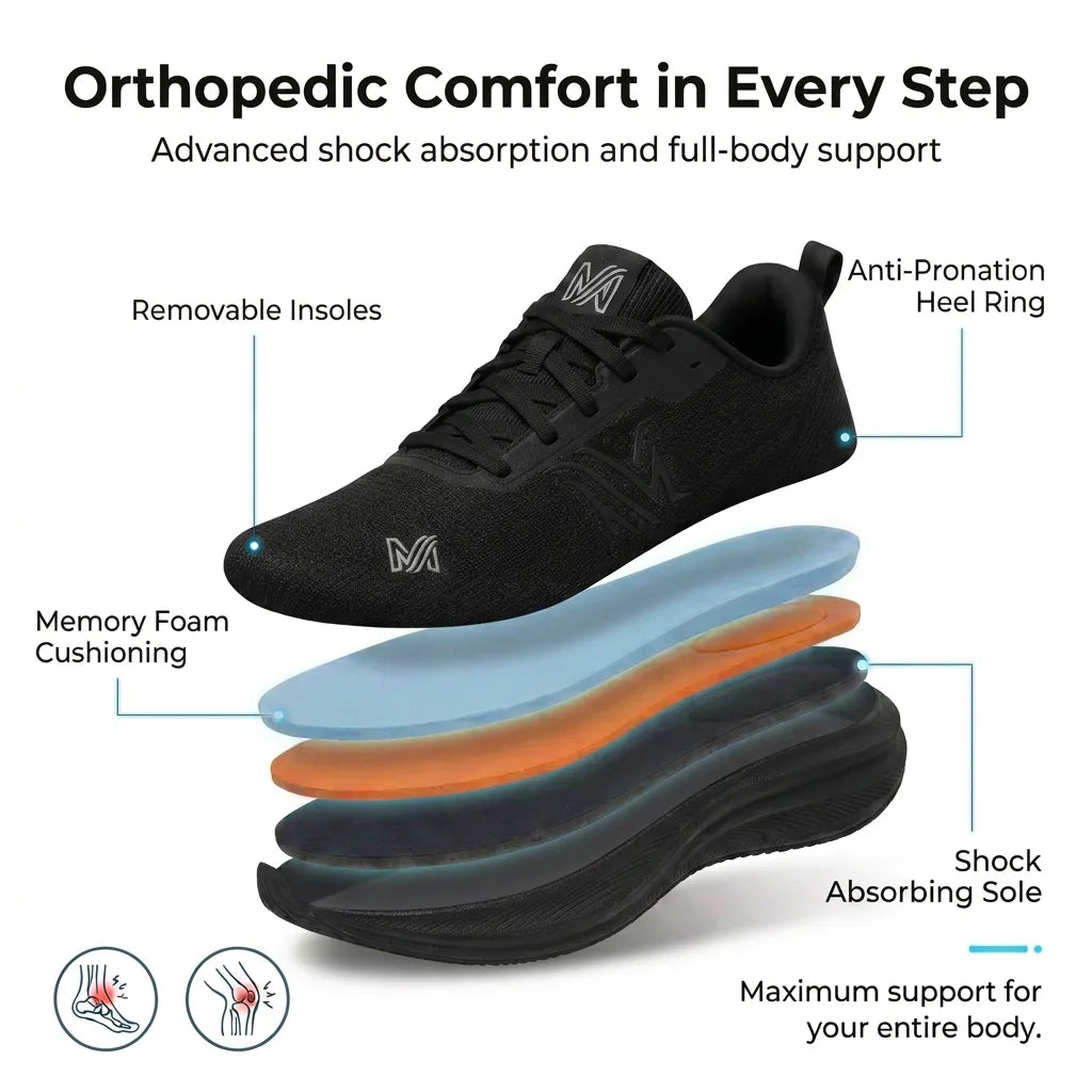 Wide Toe Box Shoes for Men in black — product view 4
