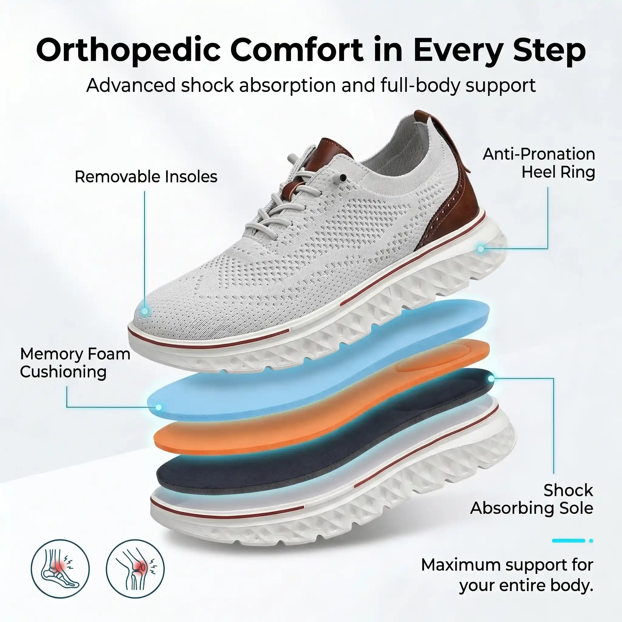 Walking Shoes for Men with Arch Support — additional product view 5