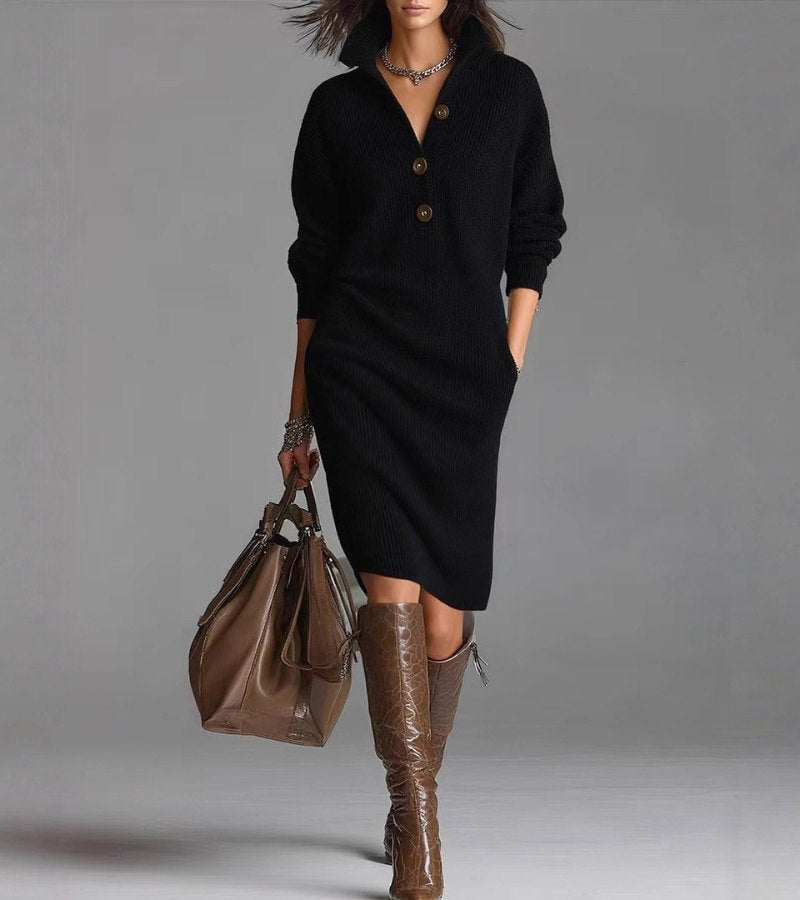 Sweater Dress for Women in Black