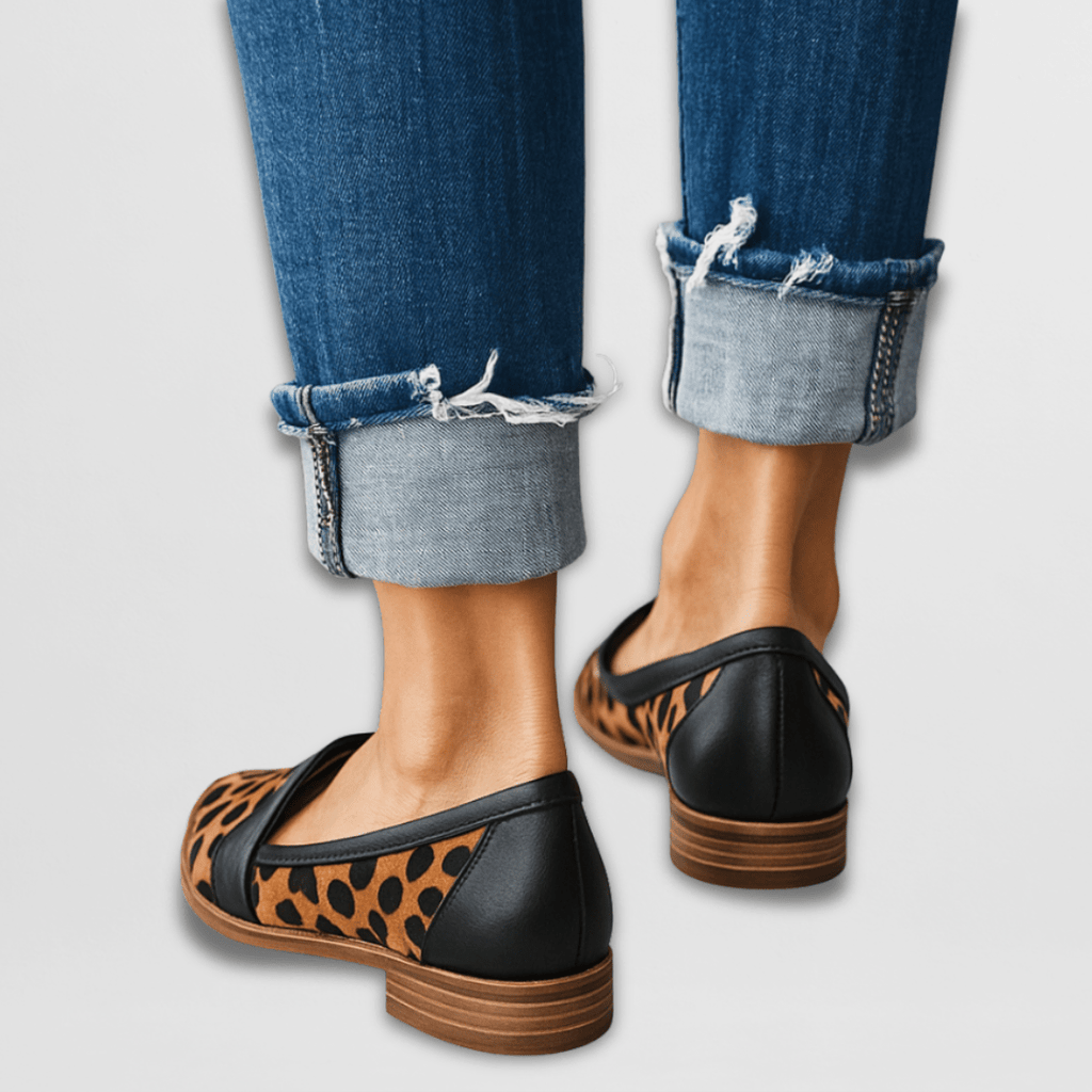 Sole and cushioned footbed of the slip on loafer