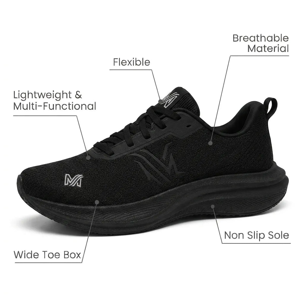 Wide Toe Box Shoes for Men in black — product view 6