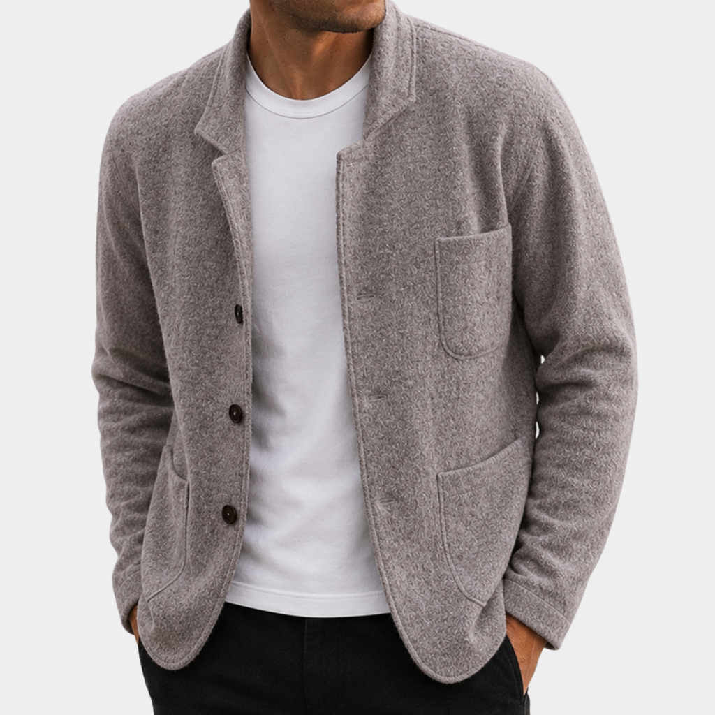 Men's Cardigan Sweater in Gray