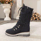 Traction outsole and heel detail of the orthopedic winter boot