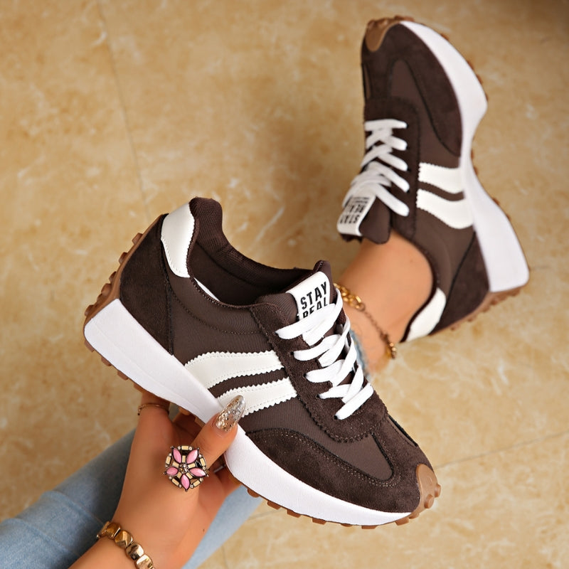 Women's platform sneaker in Brown