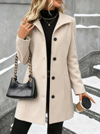 Longline Wool Coat for Women — studio photo, view 2