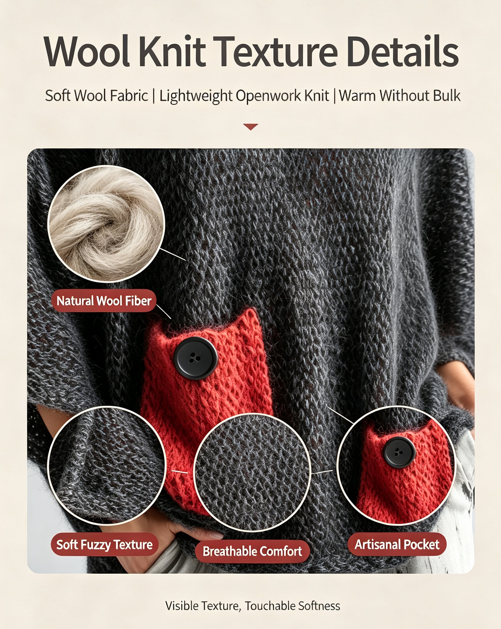 Additional photo of the Oversized Wool Blend Sweater for Women (sweaters), view 5