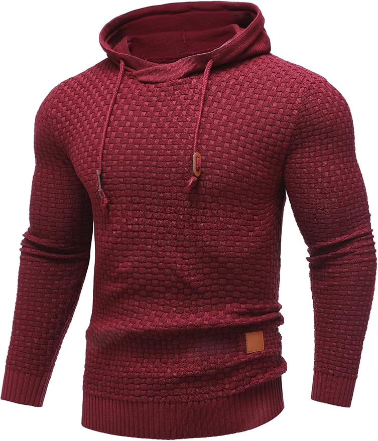 Men's tactical pullover hoodie in Red, shown against a plain studio background