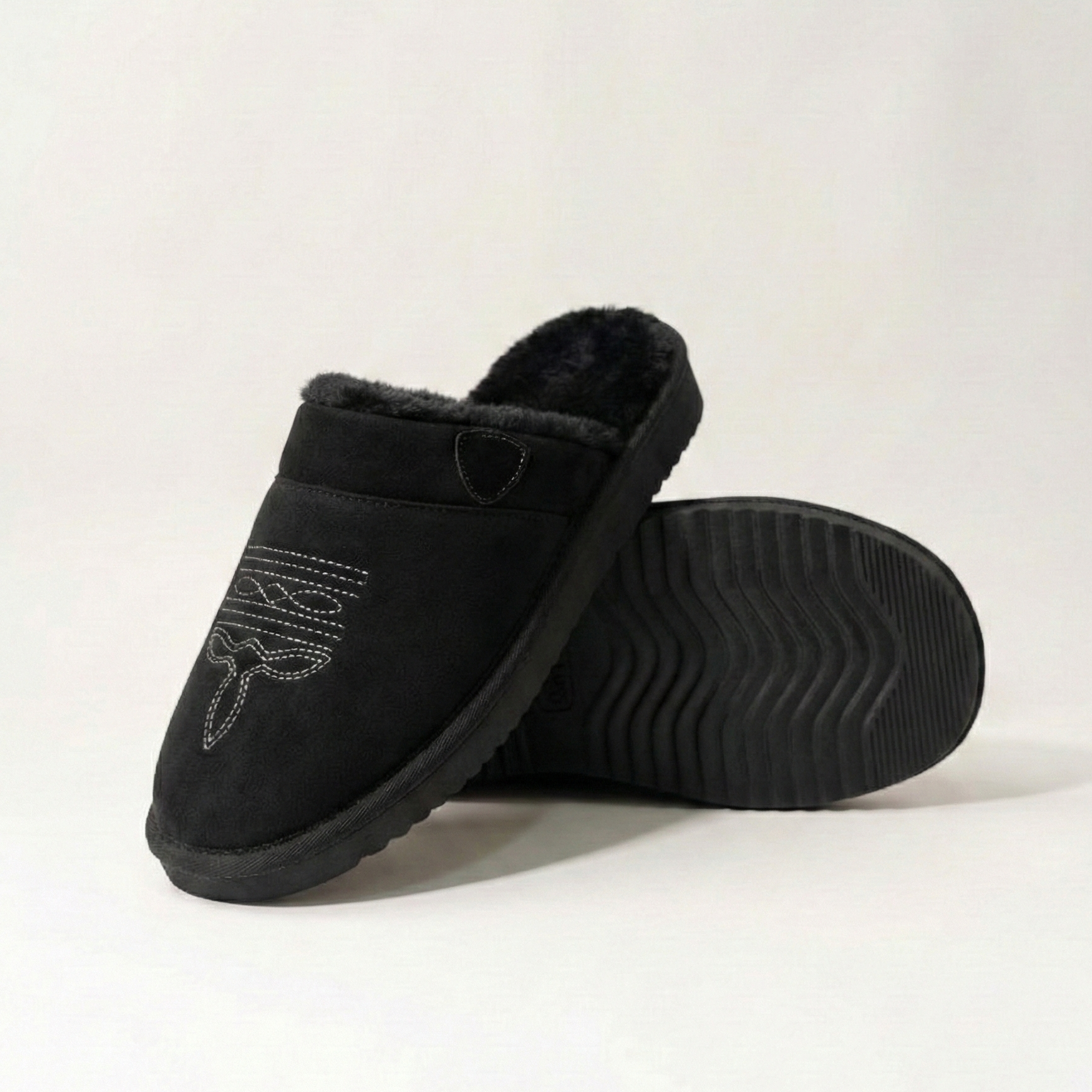 Cowboy Slippers for Men in Black