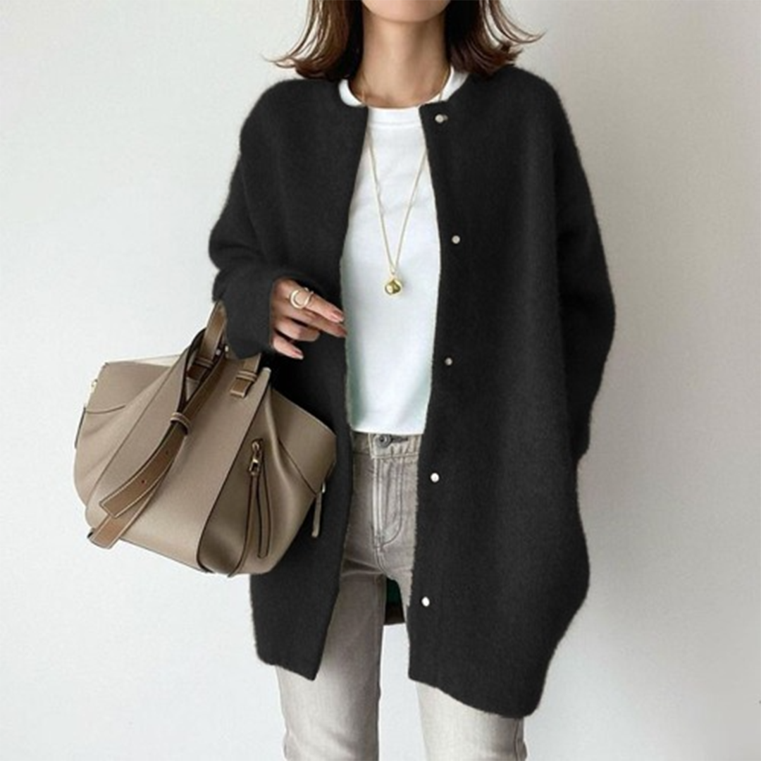 Black colourway of the thin knit cardigan