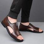 Leather Sandals for Men — non-slip sole tread detail