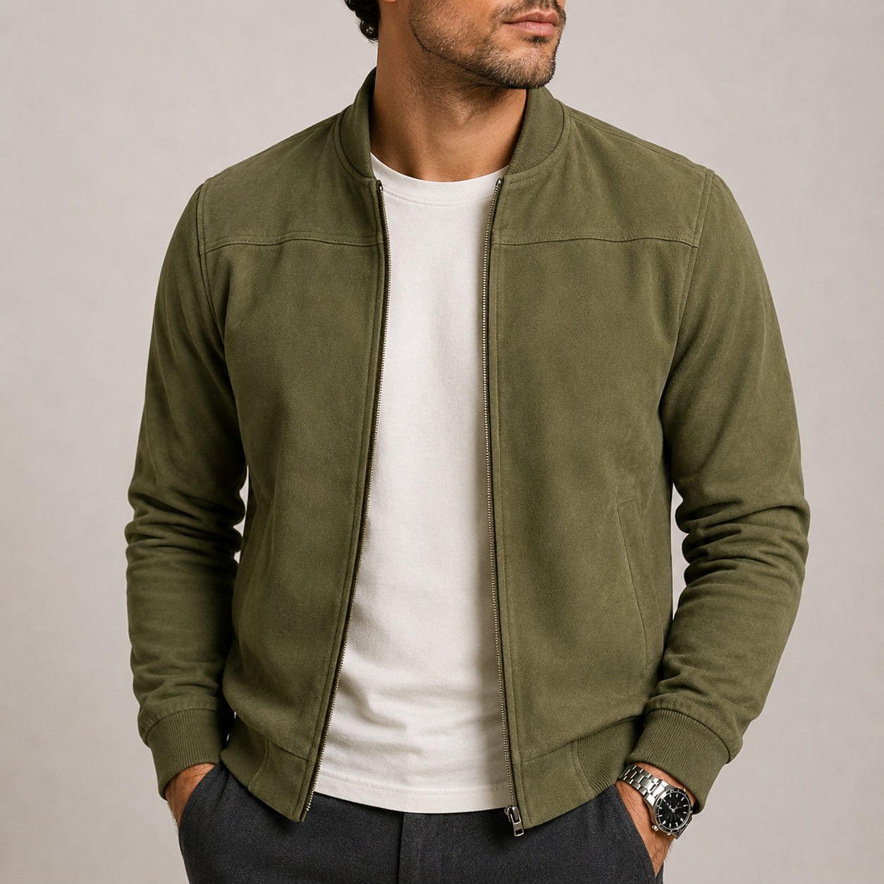 Men's Bomber Jacket in Green